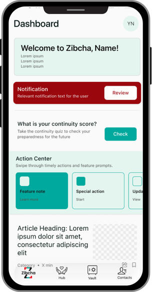 Home page- A concise view of your assets and contacts
